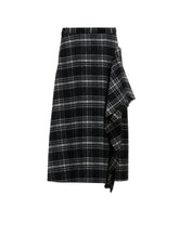 SHAGGY PLAID DRAPE FLARE PANTS