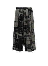 WOOL BLEND HERRINGBONE FRONT CUFFED PANTS