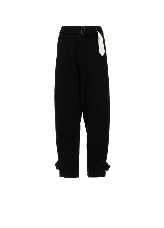 TWILL FLANNEL BELTED PANTS