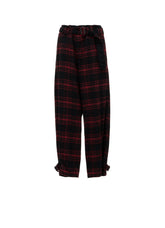 SHAGGY PLAID BELTED PANTS