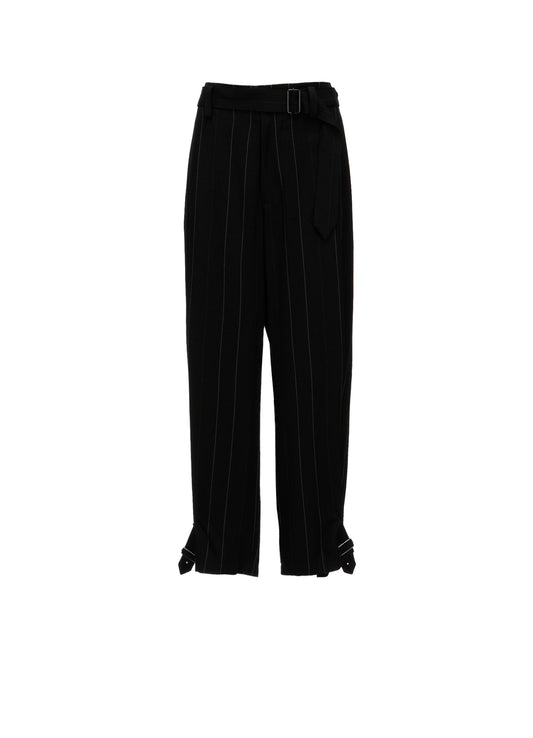 PINSTRIPE BELTED PANTS