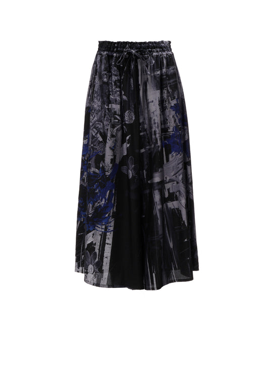 CUPRO DISTORTED FLOWER FLARE PANTS