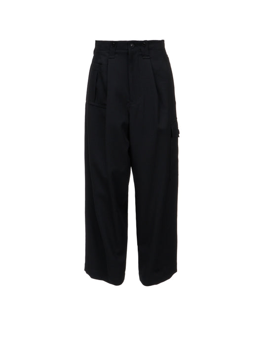 WOOL GABARDINE CARGO PANTS