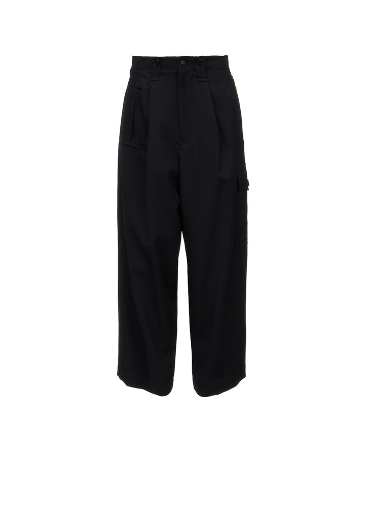 WOOL GABARDINE CARGO PANTS