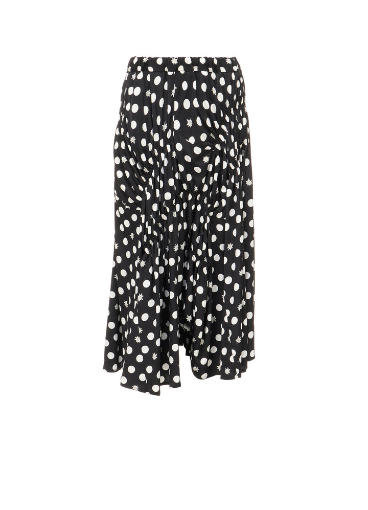 DOT FLOWER PRINT GATHERED PANTS