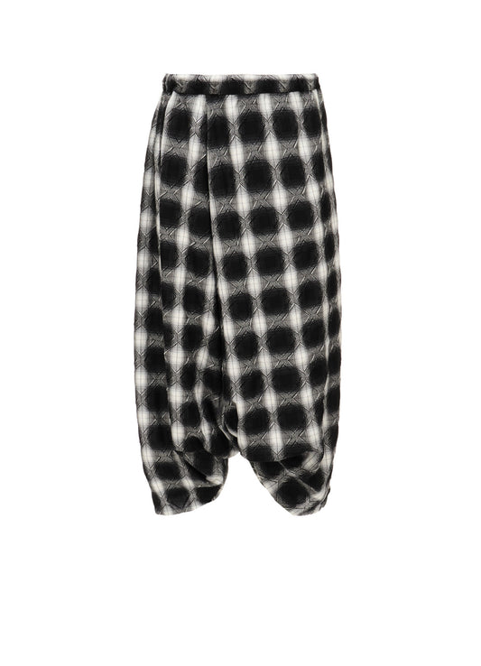 PLAID JACQUARD TUCK PANTS