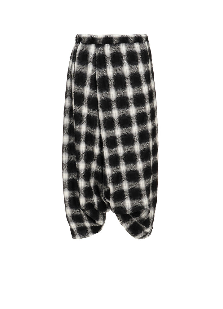 PLAID JACQUARD TUCK PANTS