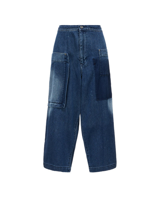 SPOTTED DENIM OUT-POCKET PANTS