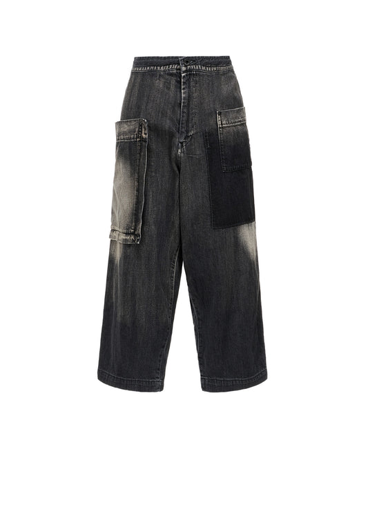SPOTTED DENIM OUT-POCKET PANTS