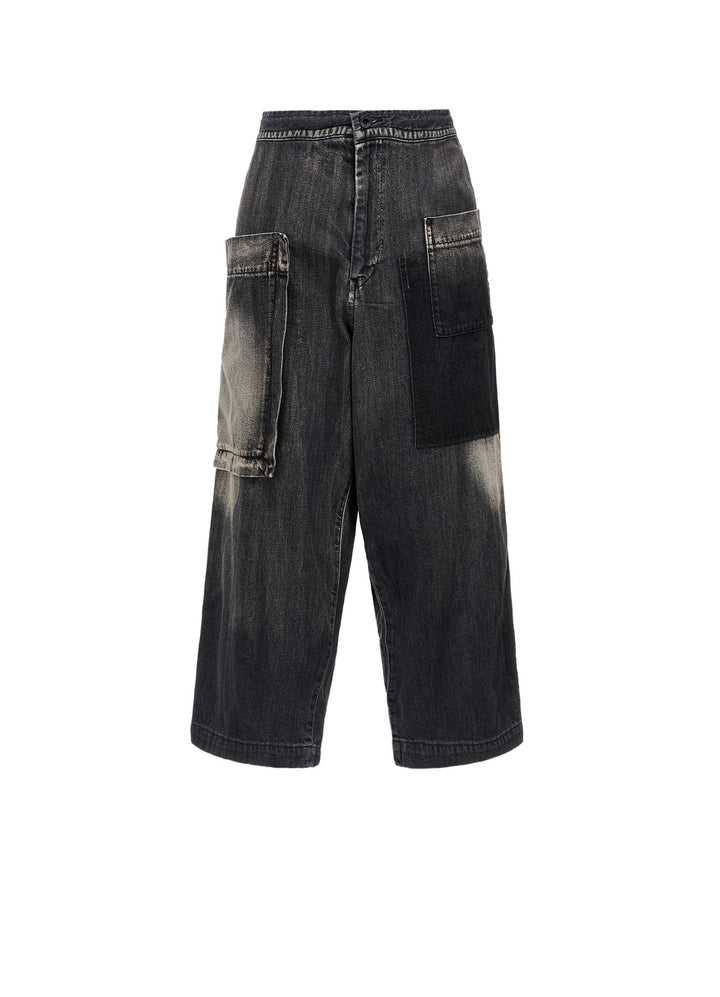 SPOTTED DENIM OUT-POCKET PANTS