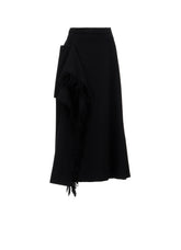 WOOL BLEND KERSEY DRAPE SKIRT