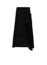 PLAID TWEED LEFT DRAPE SKIRT