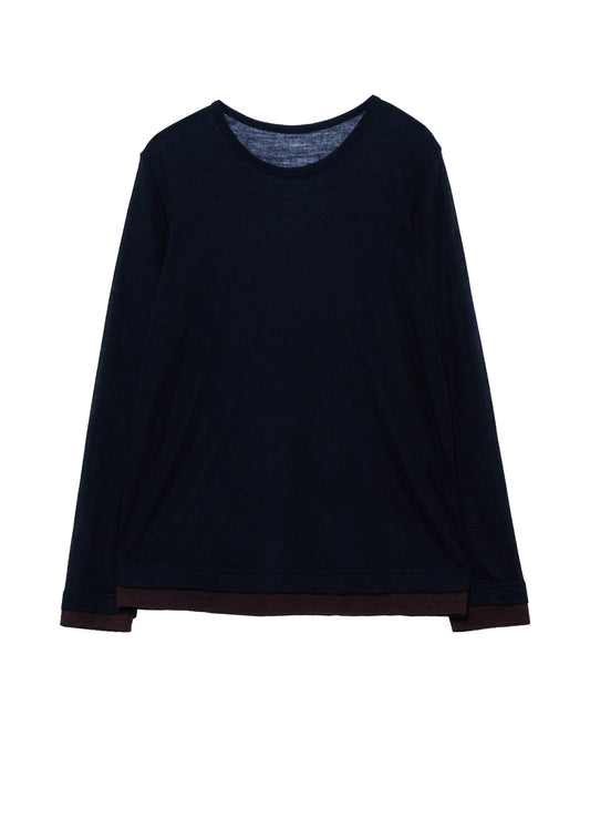 GAUZE RIB ROUND NECK T-SHIRT