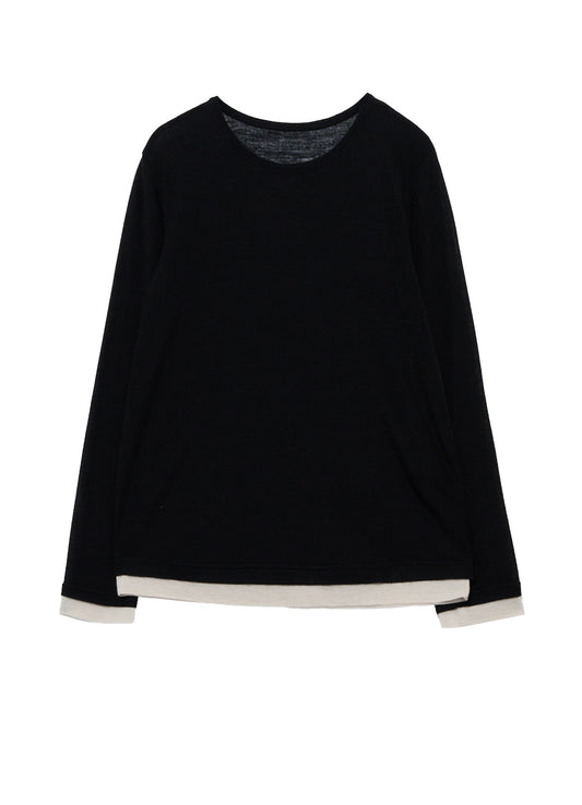 GAUZE RIB ROUND NECK T-SHIRT