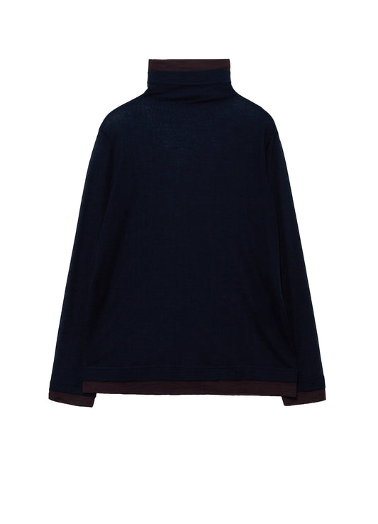 GAUZE RIB HIGH NECK T-SHIRT