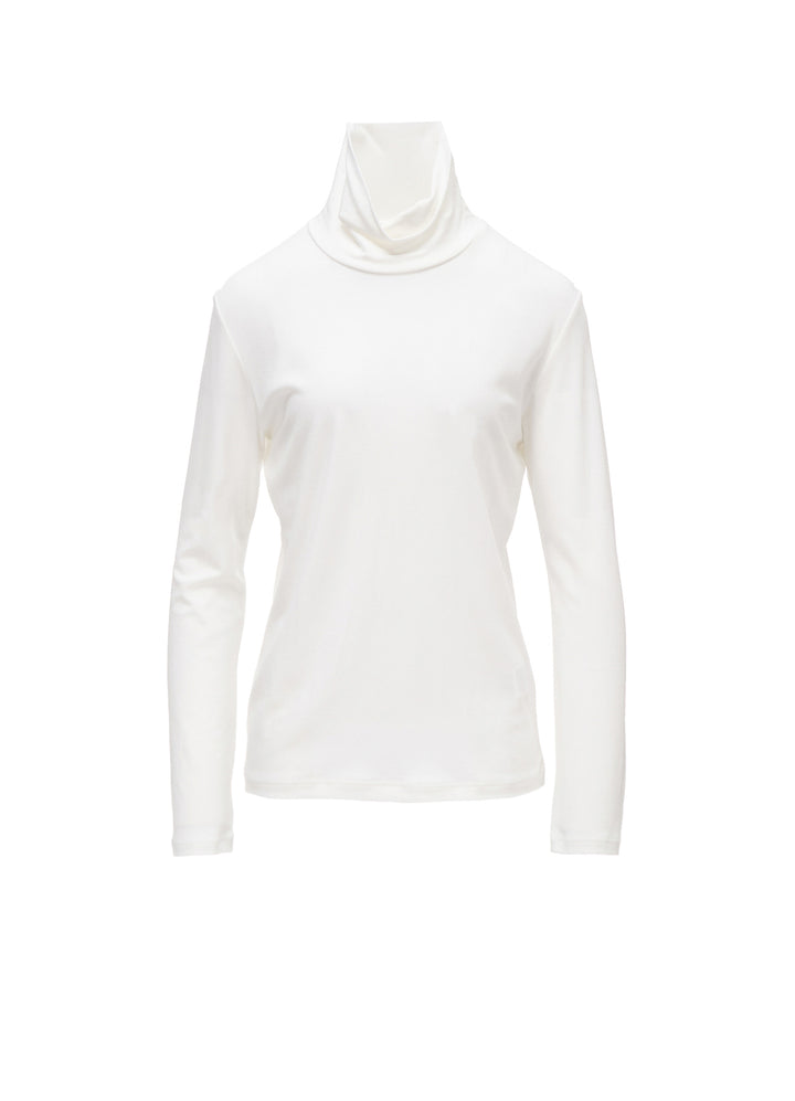 COTTON INTERLOCK HIGH NECK LONG SLEEVE T-SHIRT
