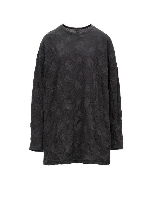RANDOM DOT JACQUARD BIG LONG SLEEVE T-SHIRT
