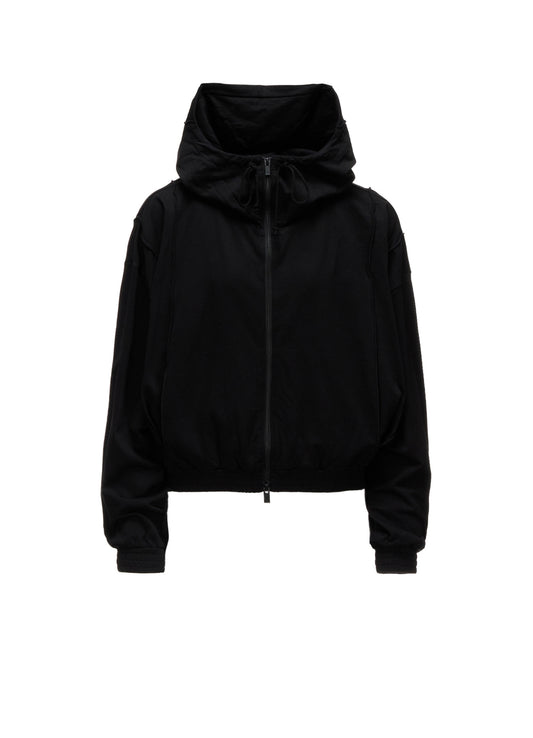 FRENCH TERRY PANEL SHORT HOODIE