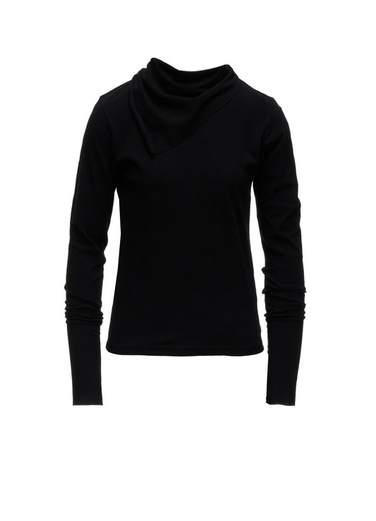 HARD TWISTED JERSEY COLLAR SCARF T-SHIRT
