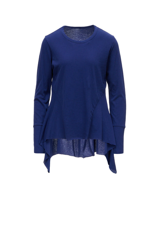 HARD TWISTED JERSEY SIDE DRAPE T-SHIRT