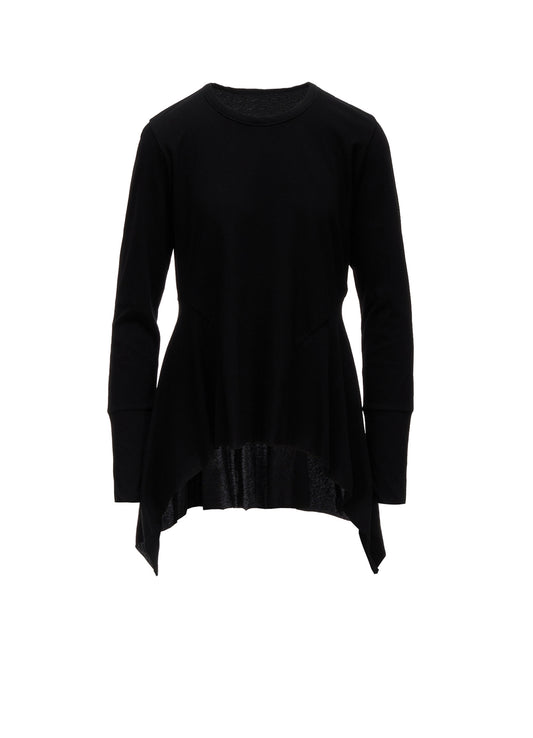 HARD TWISTED JERSEY SIDE DRAPE T-SHIRT