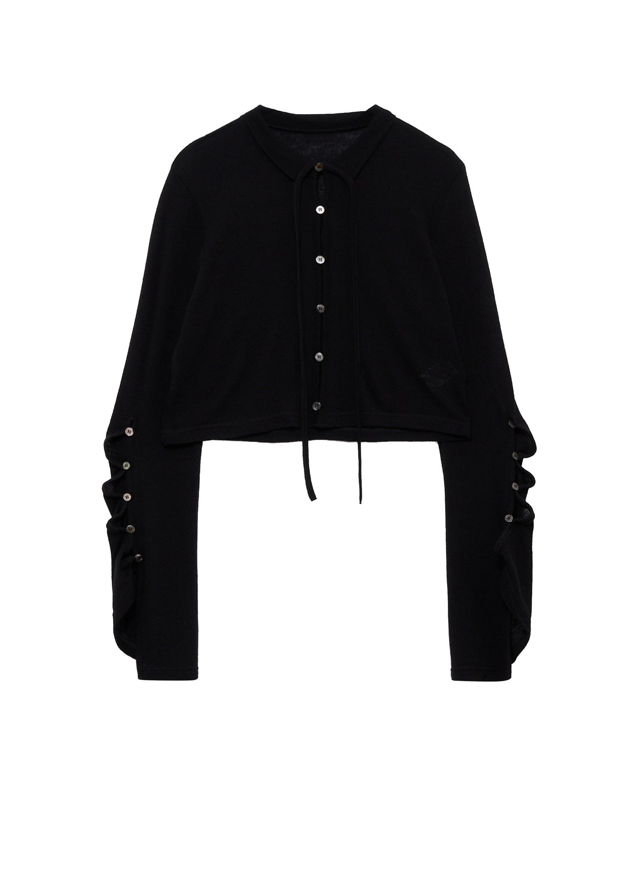 WOOL/SILK CREPE DRAPE SLEEVE CARDIGAN – THE SHOP YOHJI YAMAMOTO