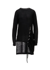 WOOL/SILK CREPE DRAPE SIDE DRAPE T-SHIRT