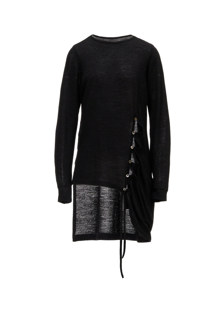 WOOL/SILK CREPE DRAPE SIDE DRAPE T-SHIRT