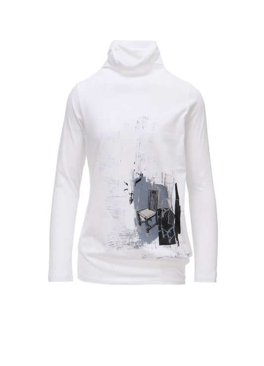 ATELIER PIGMENT PRINTED BOTTLE NECK T-SHIRT