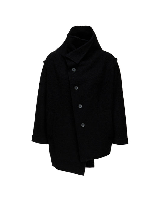 WOOL BLEND BOUCLÉ OFF-NECK JACKET