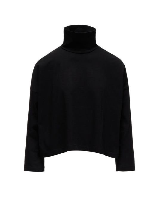 SUVIN JERSEY SHORT HIGH NECK T-SHIRT