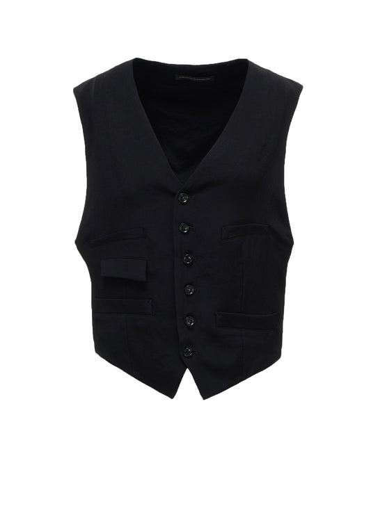 TA/PE CREPE DE CHINE COLLARLESS VEST