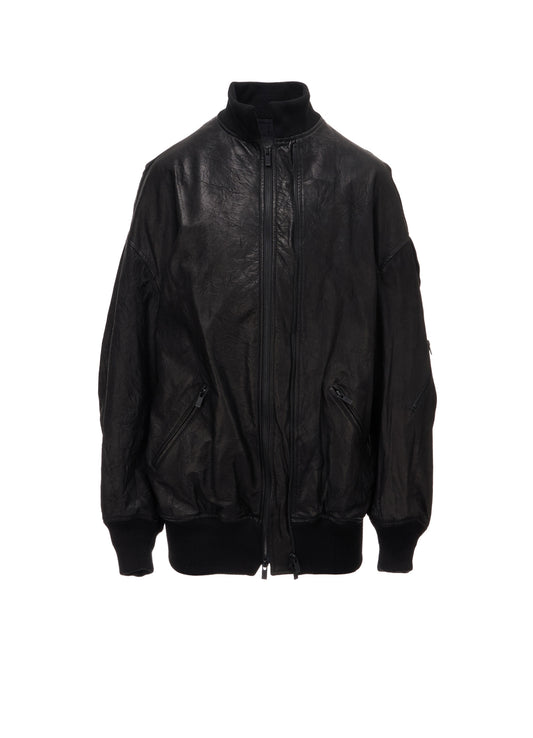SOFT LEATHER DOUBLE ZIP BLOUSON