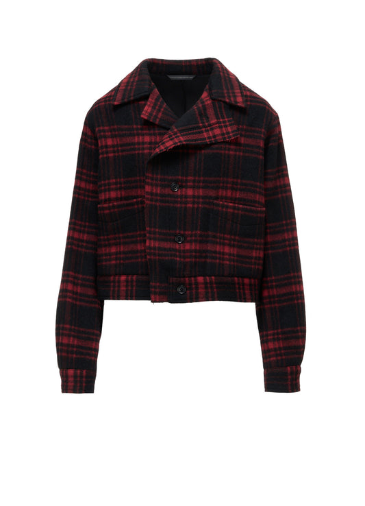 SHAGGY PLAID BLOUSON
