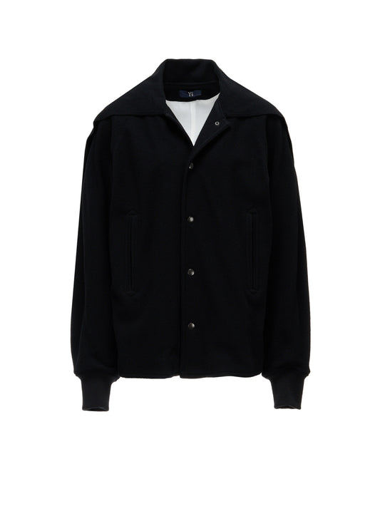 CASHMERE KNIT FLEECE SAILOR COLLAR JACKET