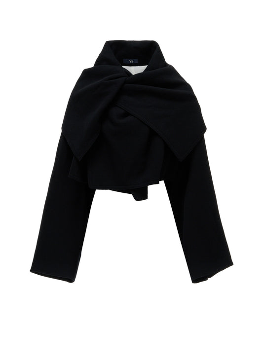 CASHMERE KNIT FLEECE WRAP BLOUSON
