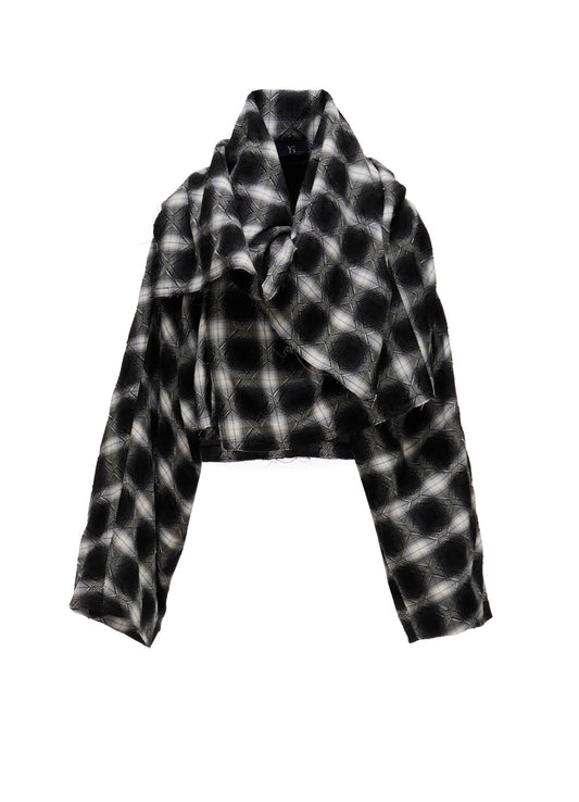 PLAID JACQUARD WRAP BLOUSON