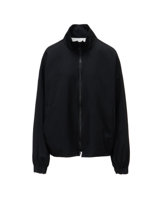 WOOL GABARDINE STAND COLLAR JACKET
