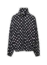 DOT FLOWER PRINT STAND COLLAR JACKET