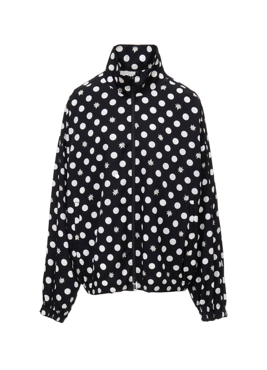 DOT FLOWER PRINT STAND COLLAR JACKET