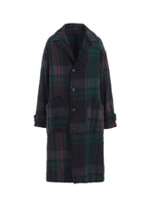 MILLED WOOL PLAID COAT
