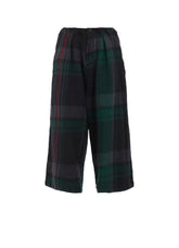 MILLED WOOL PLAID PANTS