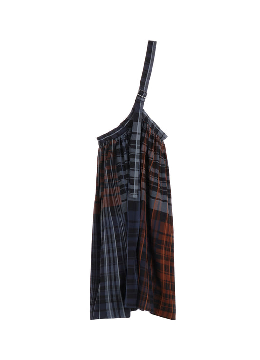 WOOL BLEND PLAID SKIRT