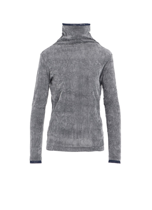 FLOCKED TULLE HIGH NECK T