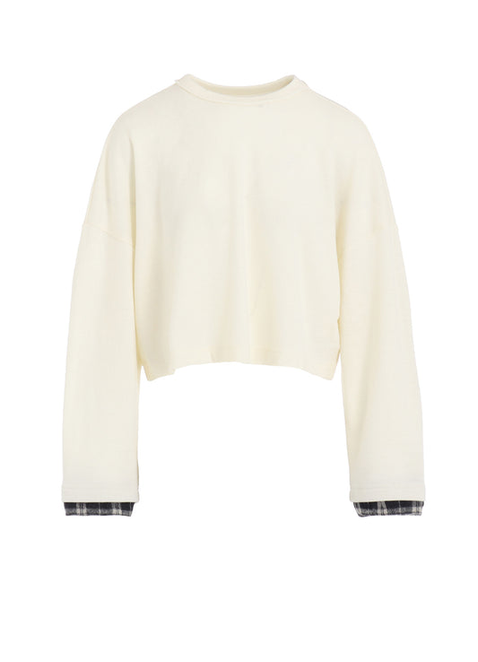 MILLED PLAID WOOL SHORT T