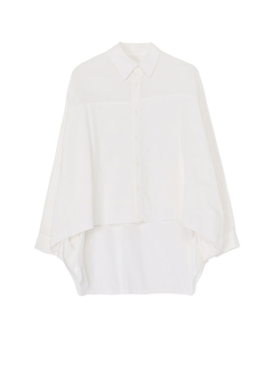 [Y's BORN PRODUCT] THIN COTTON TWILL DOUBLE FRONT OVERSIZED SHIRT