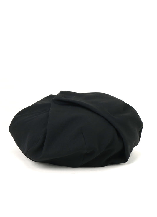 WOOL GABARDINE BERET WITH TUCKS