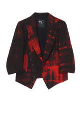 COPIED CHECKED PRINT CROPPED SLEEVE TAIL JACKET