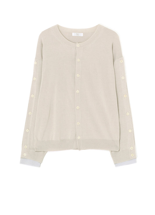 SHIRT SLEEVE LINING JERSEY KNIT CARDIGAN