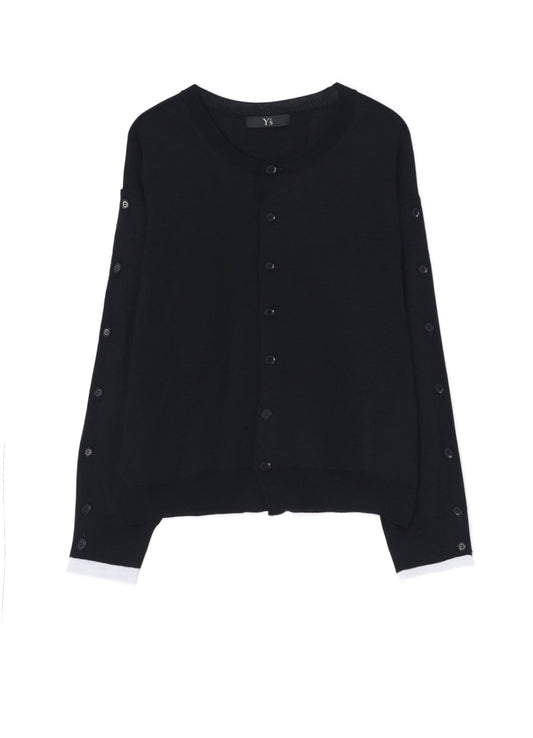 SHIRT SLEEVE LINING JERSEY KNIT CARDIGAN